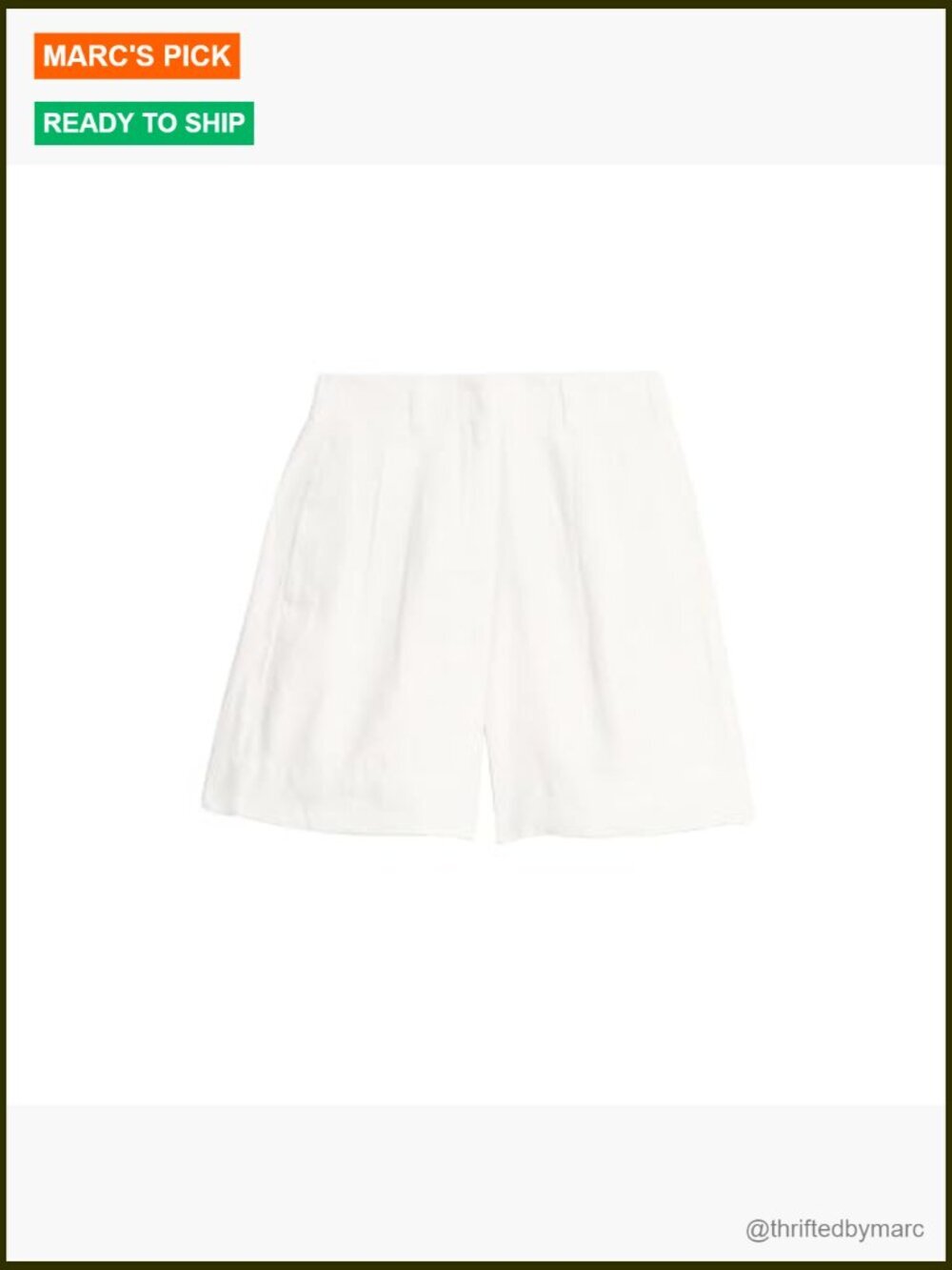 High Waisted Wide Leg Tailored Shorts Linen Cotton Blend Casual Beach Work - Picture 6 of 6